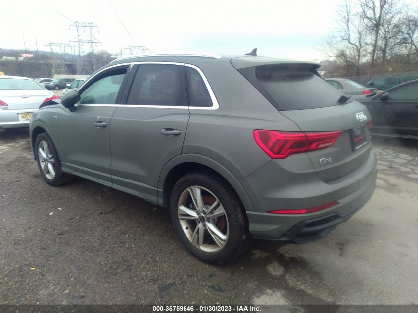 2022 AUDI Q3 S LINE PREMIUM VIN: WA1DECF36N1054372