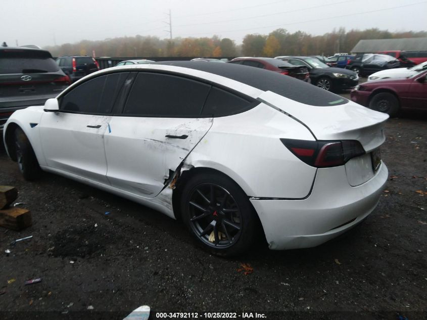 2022 TESLA MODEL 3 LONG RANGE VIN: 5YJ3E1EB3NF112038