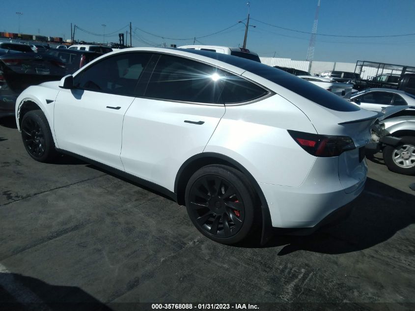 2022 TESLA MODEL Y LONG RANGE VIN: 7SAYGDEE9NF323548