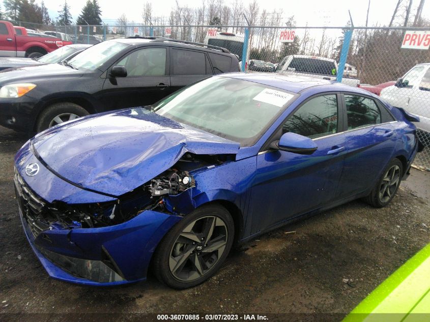 2022 HYUNDAI ELANTRA HYBRID LIMITED VIN: KMHLN4AJ5NU024450
