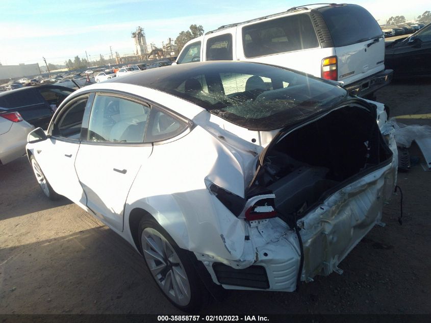 2022 TESLA MODEL 3 VIN: 5YJ3E1EA6NF302942