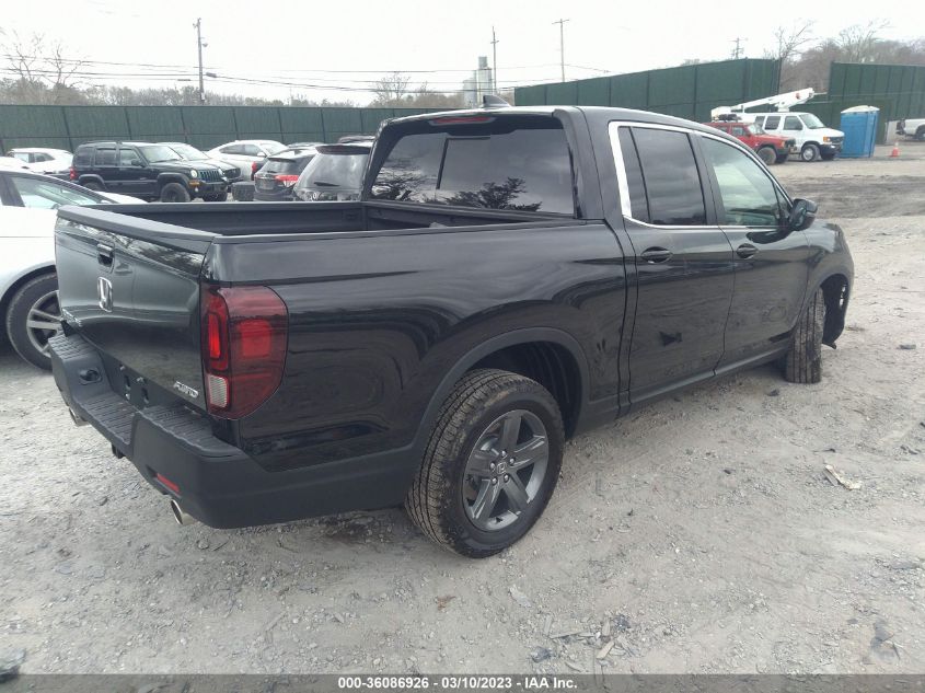 2023 HONDA RIDGELINE RTL VIN: 5FPYK3F59PB016833
