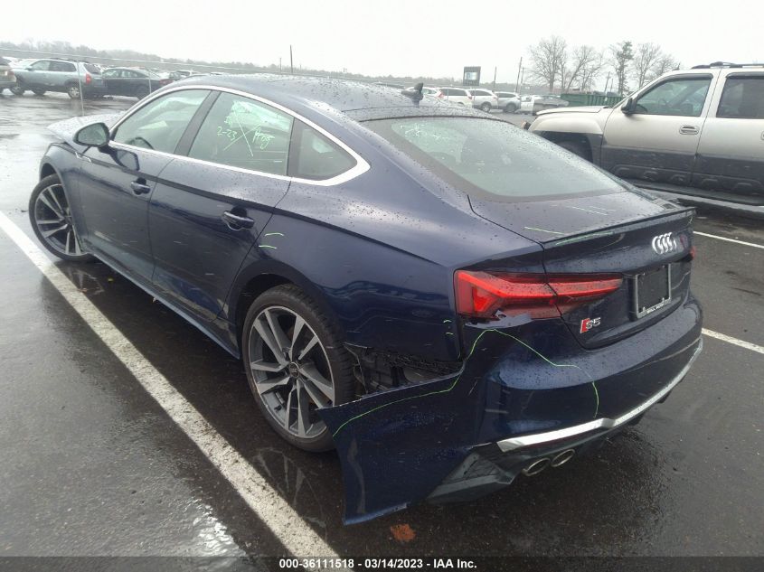 2022 AUDI S5 SPORTBACK PREMIUM PLUS VIN: WAUC4CF5XNA034015
