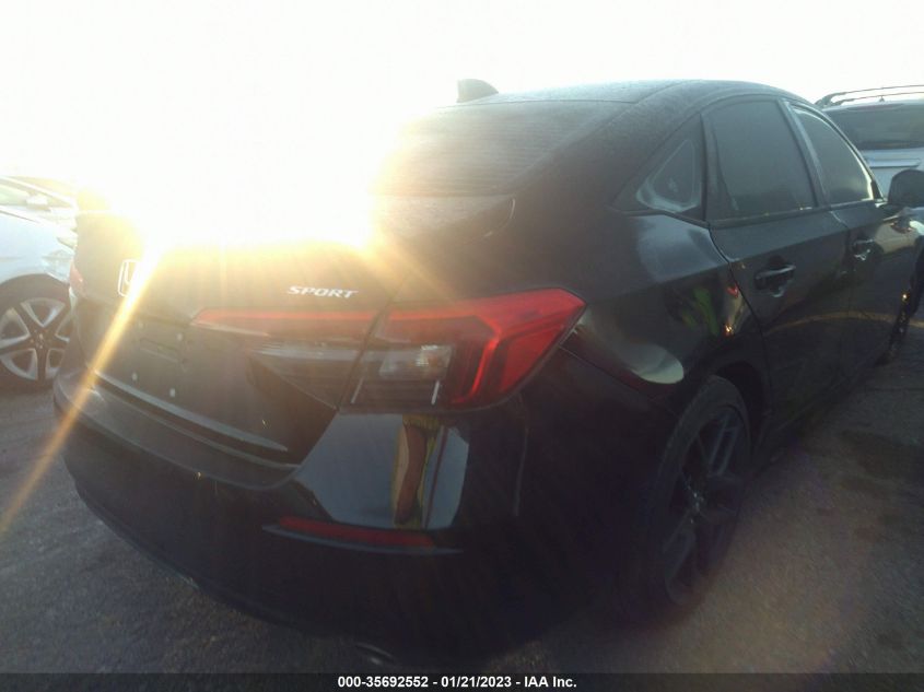 2022 HONDA CIVIC SEDAN SPORT VIN: 2HGFE2F57NH522042