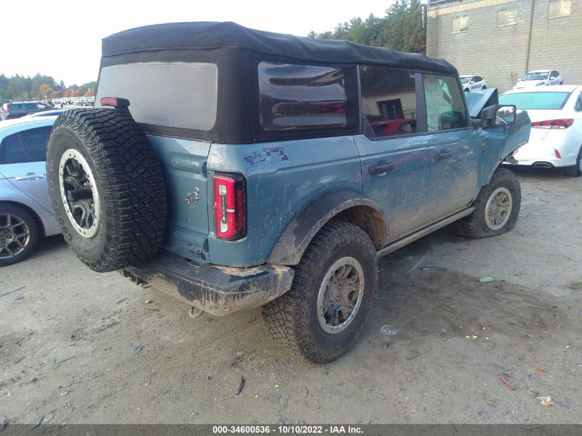 2022 FORD BRONCO BASE/BIG BEND VIN: 1FMEE5DP1NLA87596
