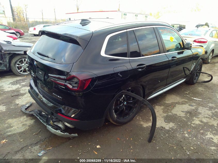 2022 BMW X3 XDRIVE30I VIN: 5UX53DP06N9K79952