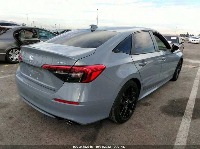 2022 HONDA CIVIC SEDAN SPORT VIN: 2HGFE2F55NH509659