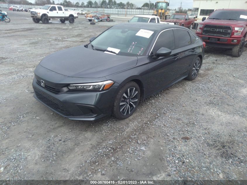 2022 HONDA CIVIC SEDAN EX VIN: 2HGFE1F74NH318570