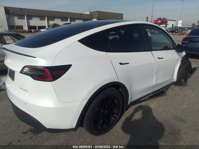 2022 TESLA MODEL Y LONG RANGE VIN: 7SAYGDEE5NF408953