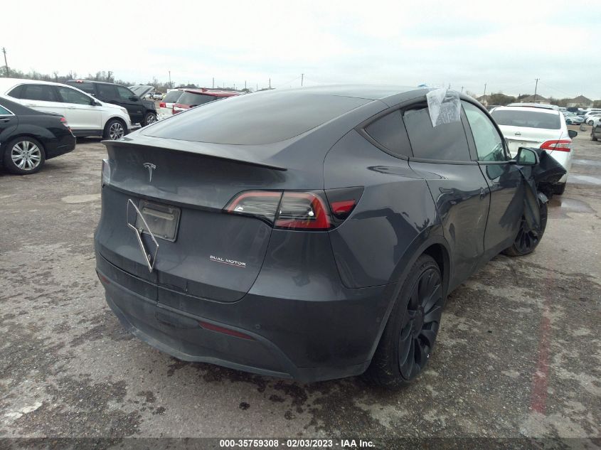 2022 TESLA MODEL Y PERFORMANCE VIN: 7SAYGDEF2NF329510