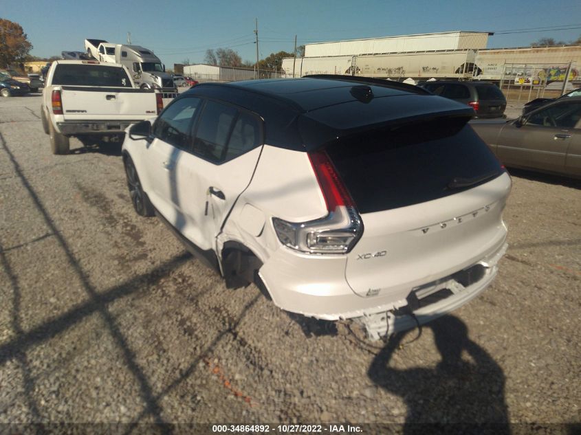 2022 VOLVO XC40 RECHARGE PURE TWIN ULTIMATE VIN: YV4ED3UB1N2768179