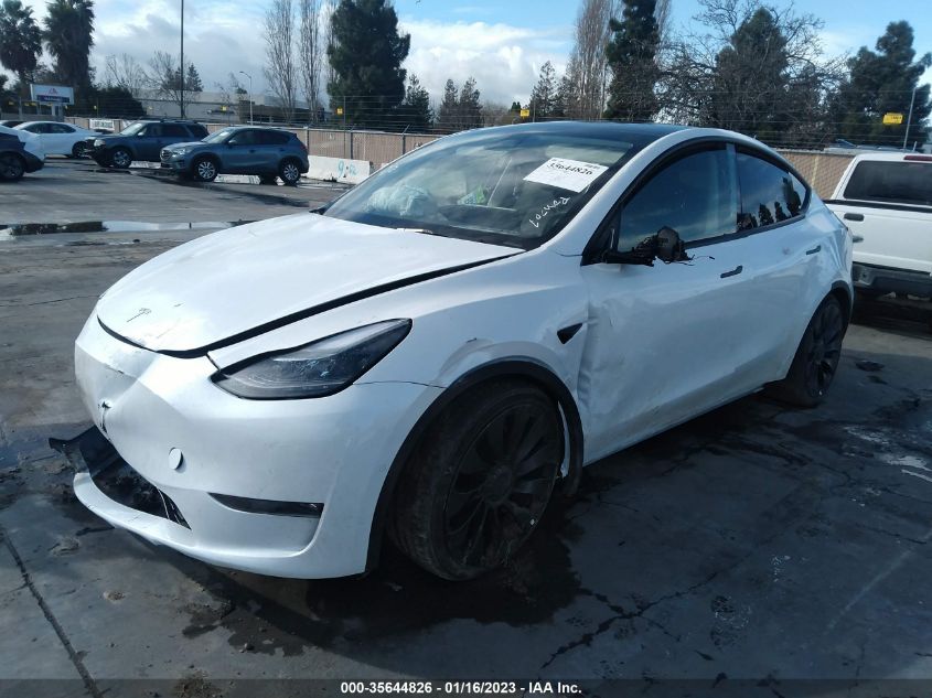 2022 TESLA MODEL Y PERFORMANCE VIN: 7SAYGDEF6NF382436