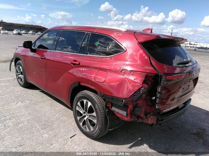 2021 TOYOTA HIGHLANDER XLE VIN: 5TDGZRAH4MS046849