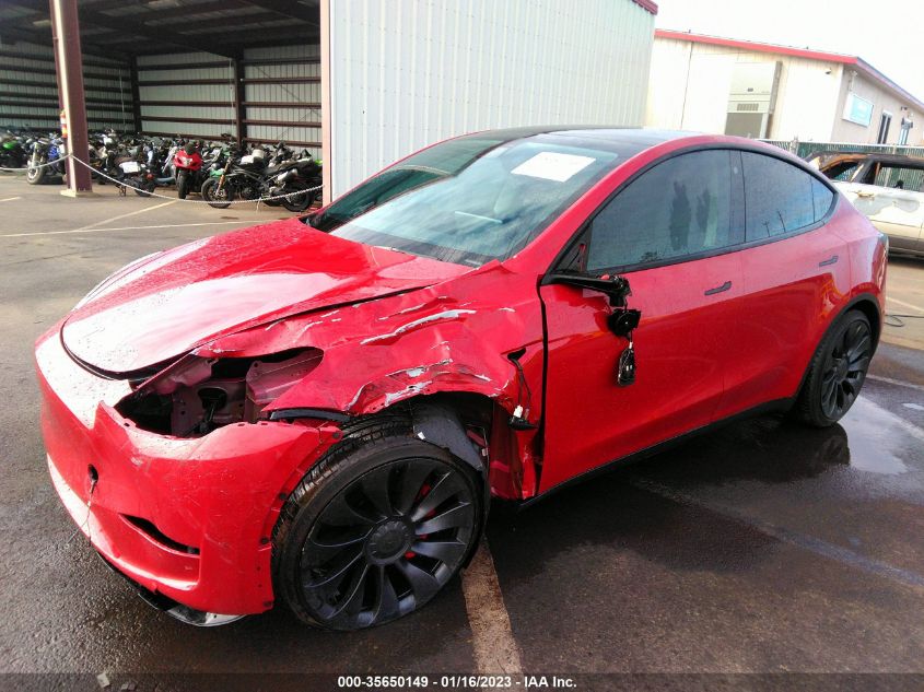 2022 TESLA MODEL Y PERFORMANCE VIN: 7SAYGDEF6NF443431