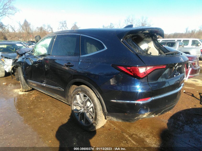 2023 ACURA MDX W/TECHNOLOGY PACKAGE VIN: 5J8YE1H48PL018614