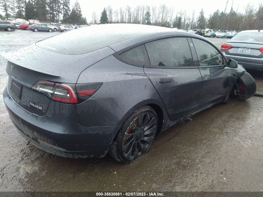 2022 TESLA MODEL 3 PERFORMANCE VIN: 5YJ3E1EC3NF136980