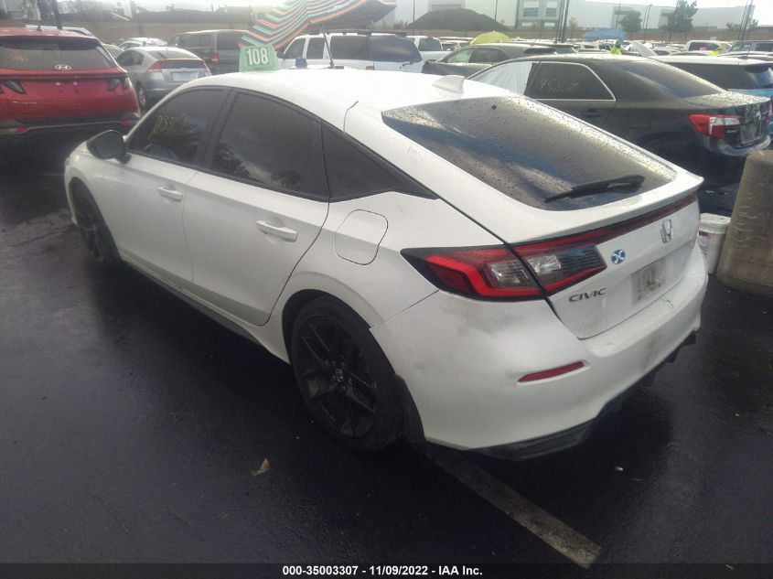 2022 HONDA CIVIC HATCHBACK SPORT VIN: 19XFL2G82NE005997