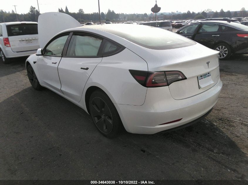 2022 TESLA MODEL 3 LONG RANGE VIN: 5YJ3E1EB2NF262206