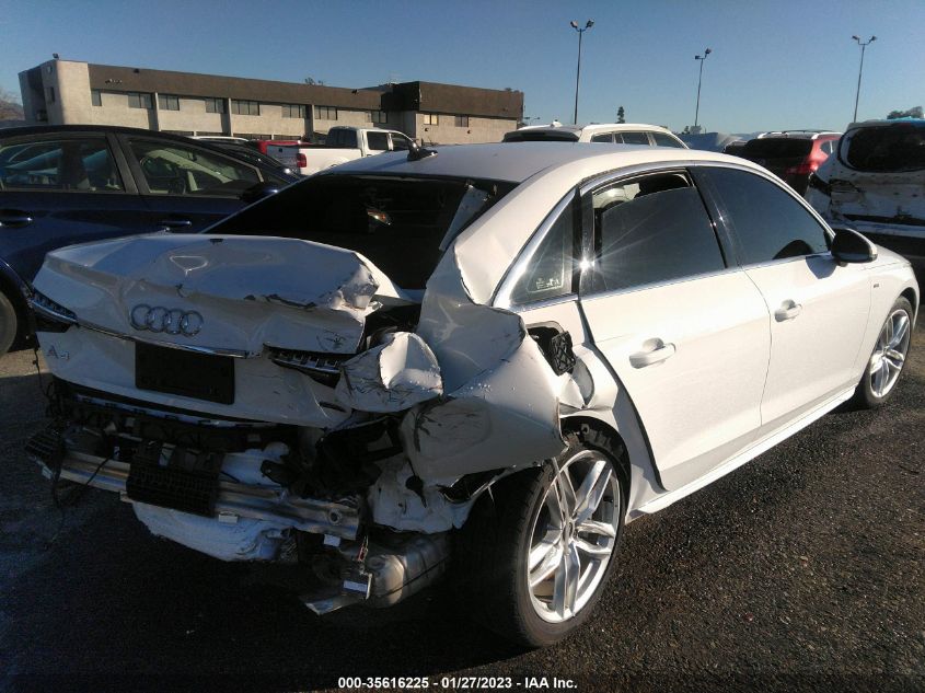 2022 AUDI A4 SEDAN S LINE PREMIUM PLUS VIN: WAUEAAF45NN012137