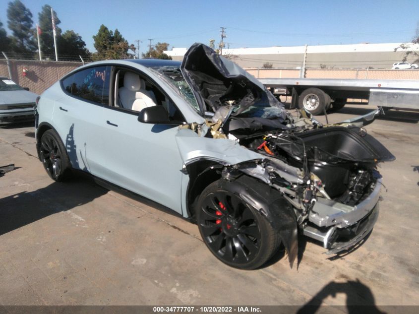 2022 TESLA MODEL Y PERFORMANCE VIN: 7SAYGDEF6NF438651