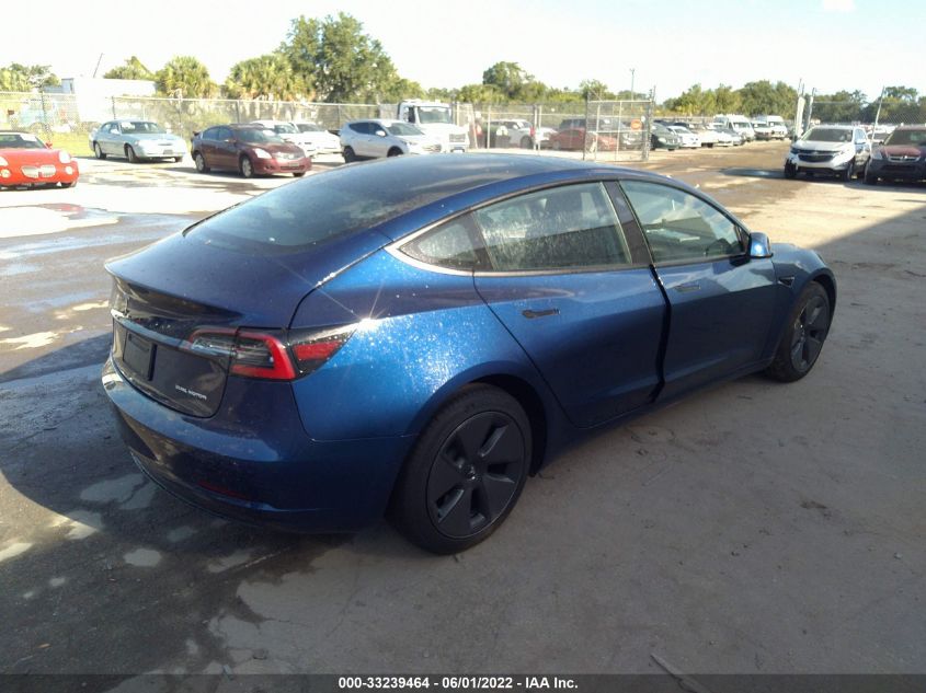 2021 TESLA MODEL 3 LONG RANGE VIN: 5YJ3E1EB1MF054543