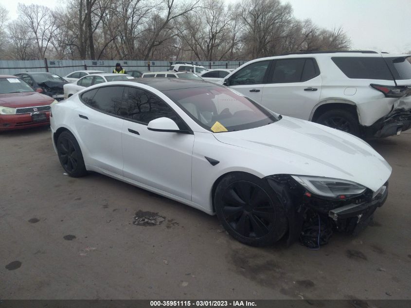 2022 TESLA MODEL S PLAID VIN: 5YJSA1E69NF460162