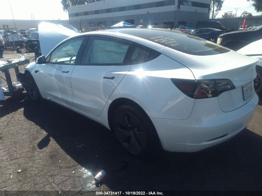 2022 TESLA MODEL 3 LONG RANGE VIN: 5YJ3E1EB4NF325595