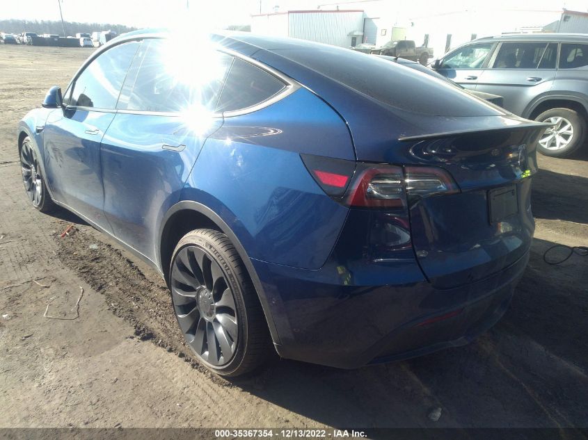 2022 TESLA MODEL Y PERFORMANCE VIN: 7SAYGDEF4NF464598