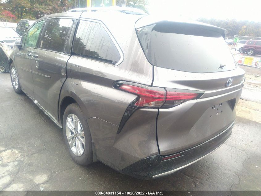 2022 TOYOTA SIENNA PLATINUM VIN: 5TDESKFC4NS066908
