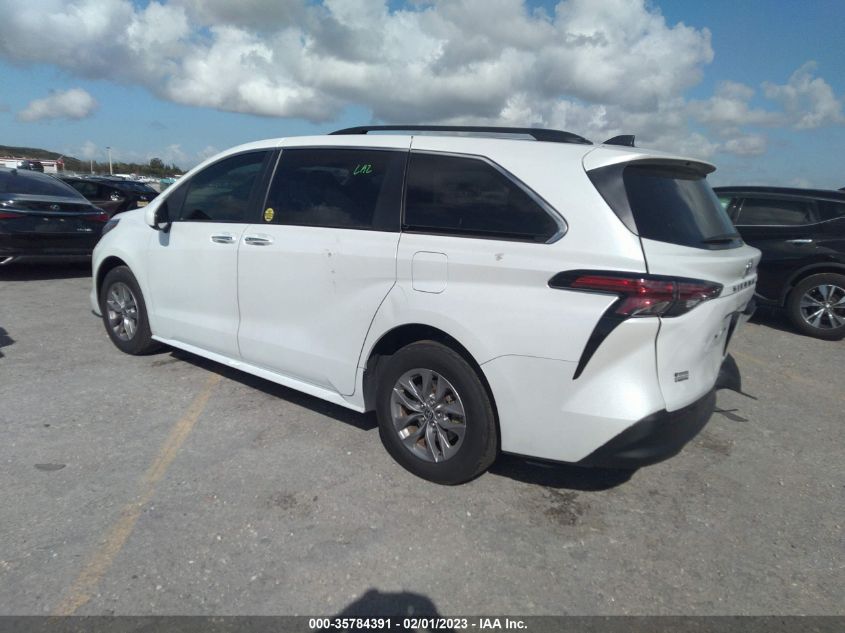 2022 TOYOTA SIENNA XLE VIN: 5TDYRKECXNS098336