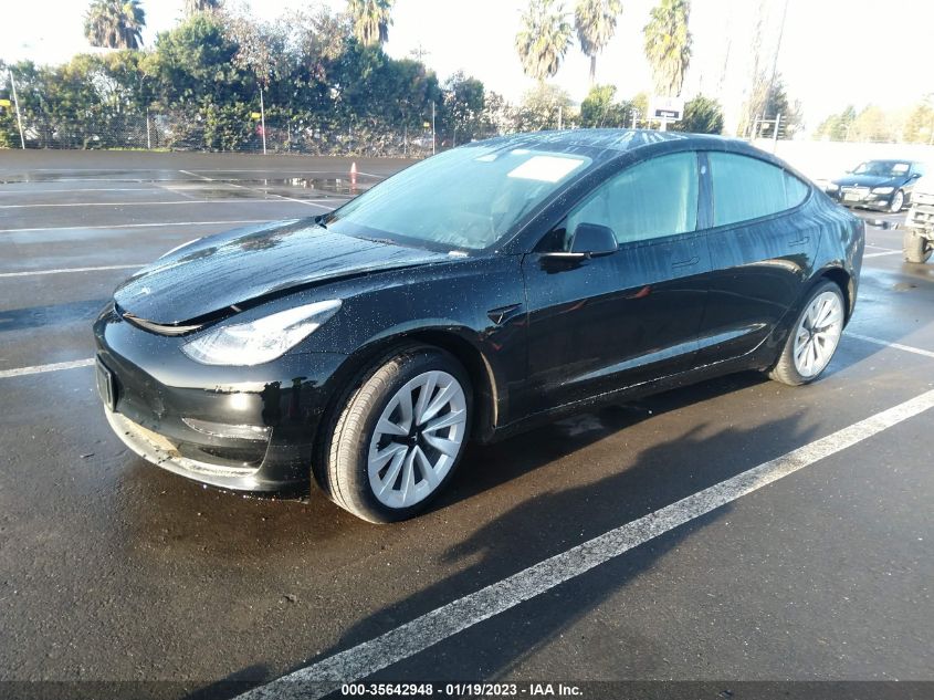 2022 TESLA MODEL 3 VIN: 5YJ3E1EA7NF296827