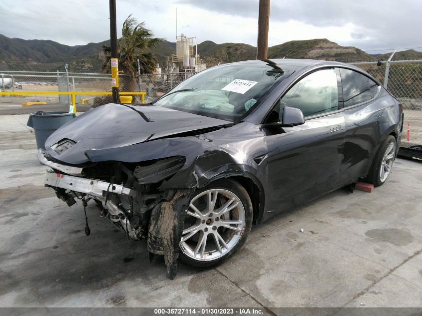 2022 TESLA MODEL Y LONG RANGE VIN: 7SAYGDEE6NF367524