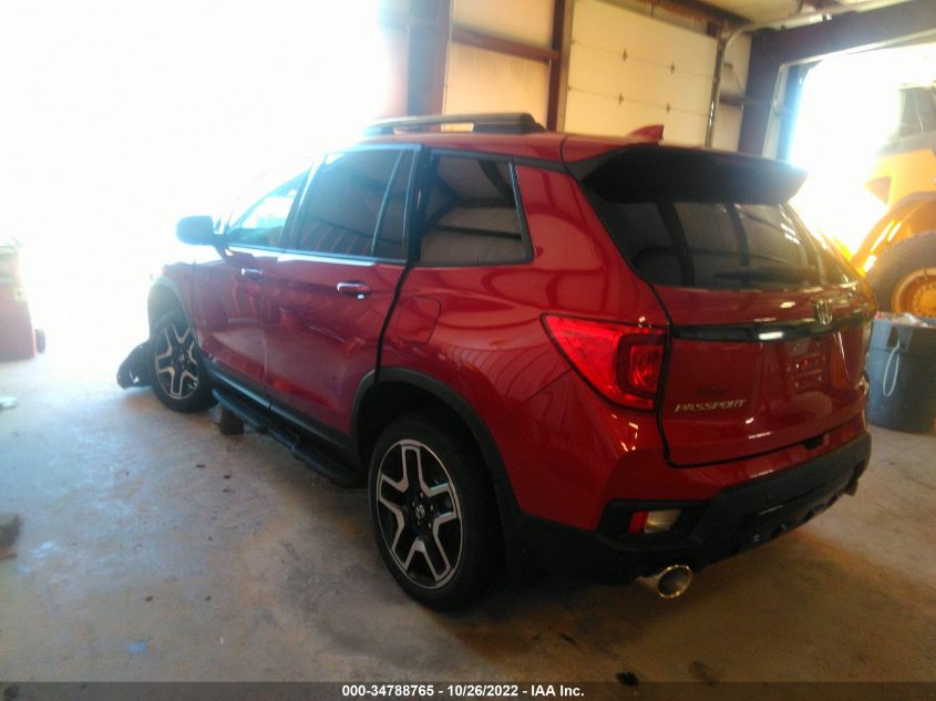 2022 HONDA PASSPORT ELITE VIN: 5FNYF8H03NB013290