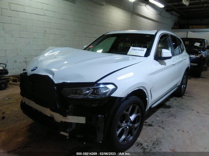 2022 BMW X3 XDRIVE30I VIN: 5UX53DP05N9J79292
