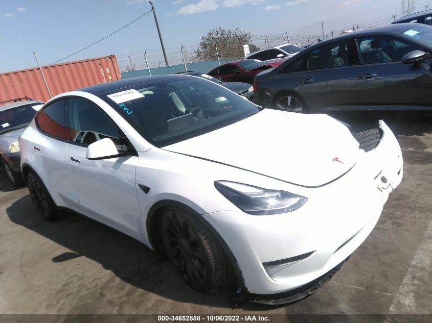 2022 TESLA MODEL Y PERFORMANCE VIN: 7SAYGDEF6NF398264