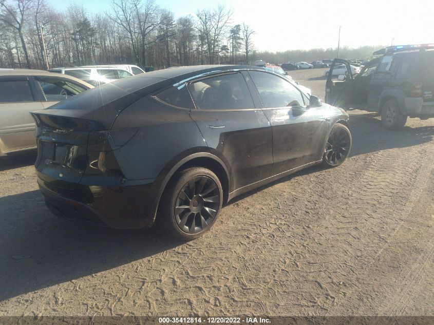 2021 TESLA MODEL Y LONG RANGE VIN: 5YJYGDEE0MF080112