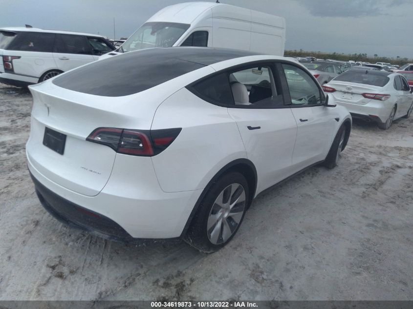 2022 TESLA MODEL Y LONG RANGE VIN: 7SAYGDEE4NF339463