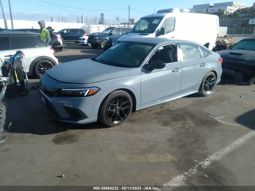 2022 HONDA CIVIC SEDAN SPORT VIN: 2HGFE2F5XNH540812