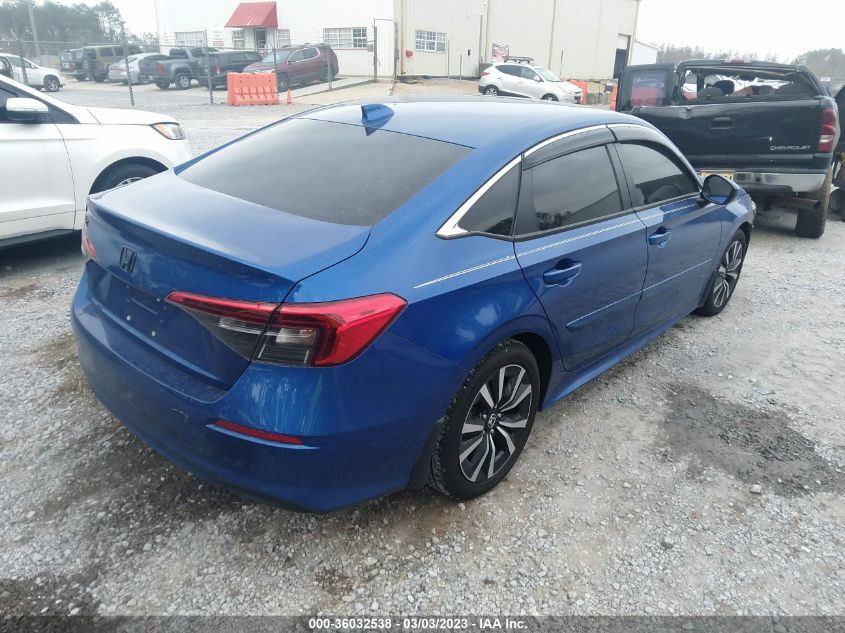 2022 HONDA CIVIC SEDAN EX VIN: 2HGFE1F72NH303825