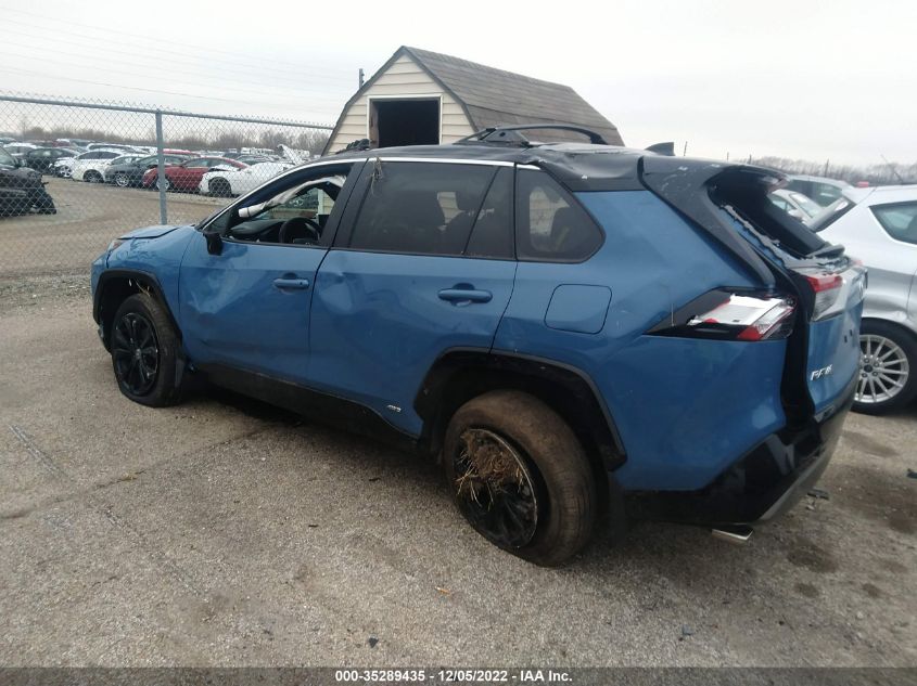 2022 TOYOTA RAV4 HYBRID XSE VIN: 2T3E6RFV2NW033421