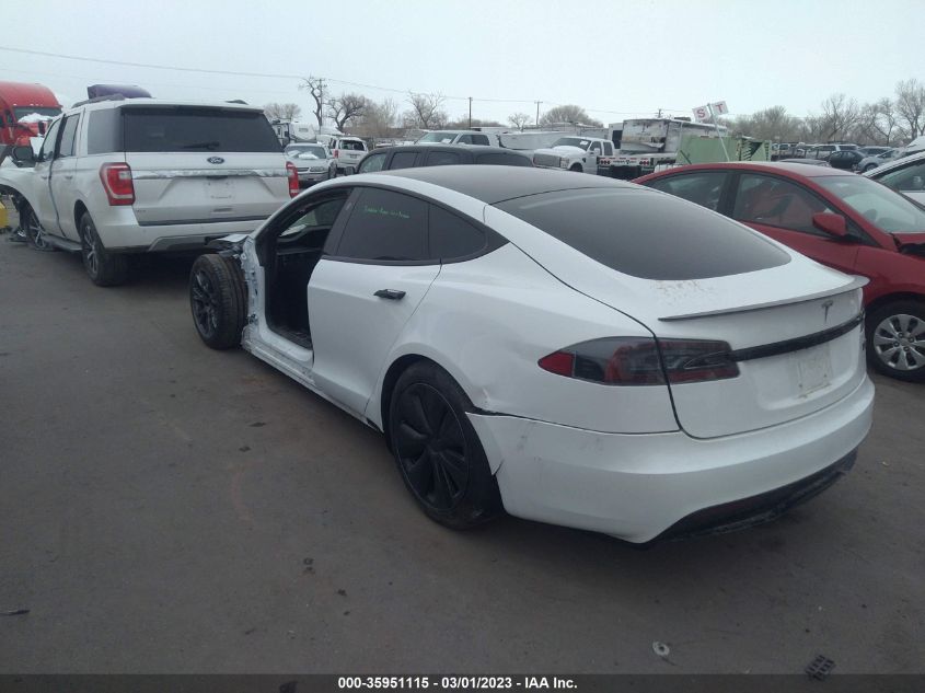 2022 TESLA MODEL S PLAID VIN: 5YJSA1E69NF460162