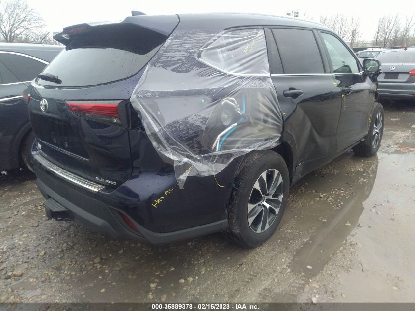 2022 TOYOTA HIGHLANDER XLE VIN: 5TDHZRBH5NS165594