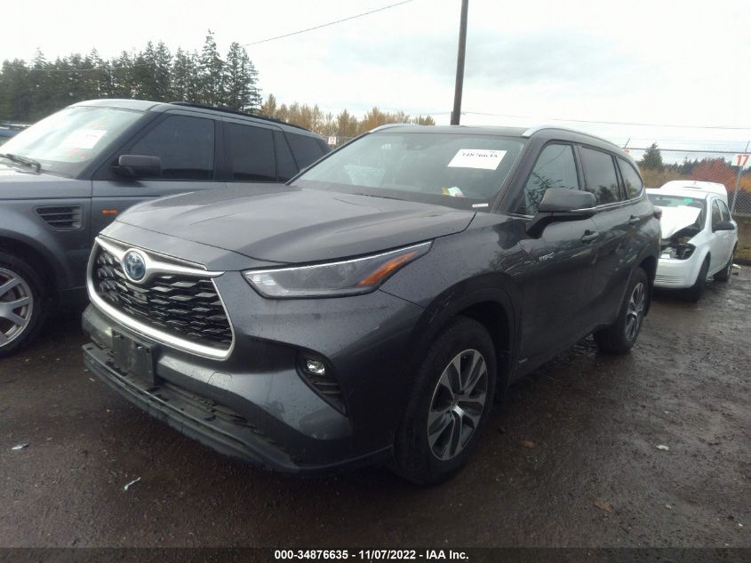 2021 TOYOTA HIGHLANDER HYBRID XLE VIN: 5TDGBRCH0MS525464