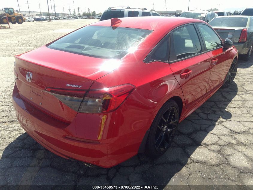 2022 HONDA CIVIC SEDAN SPORT VIN: 2HGFE2F5XNH556587