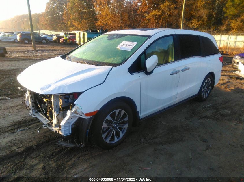 2022 HONDA ODYSSEY EX-L VIN: 5FNRL6H74NB021932