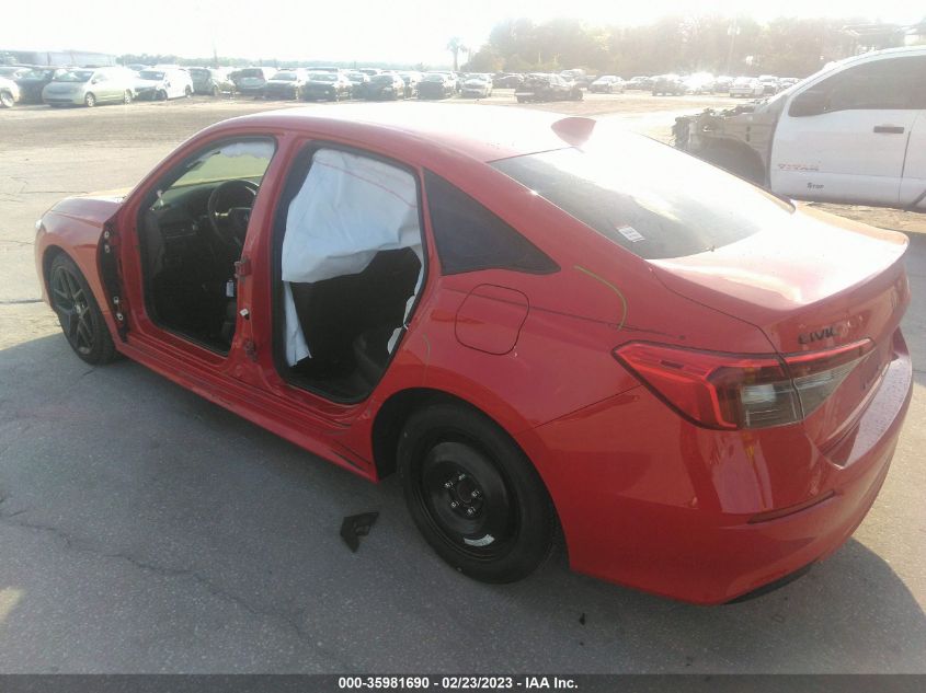 2022 HONDA CIVIC SEDAN SPORT VIN: 2HGFE2F52NH550959