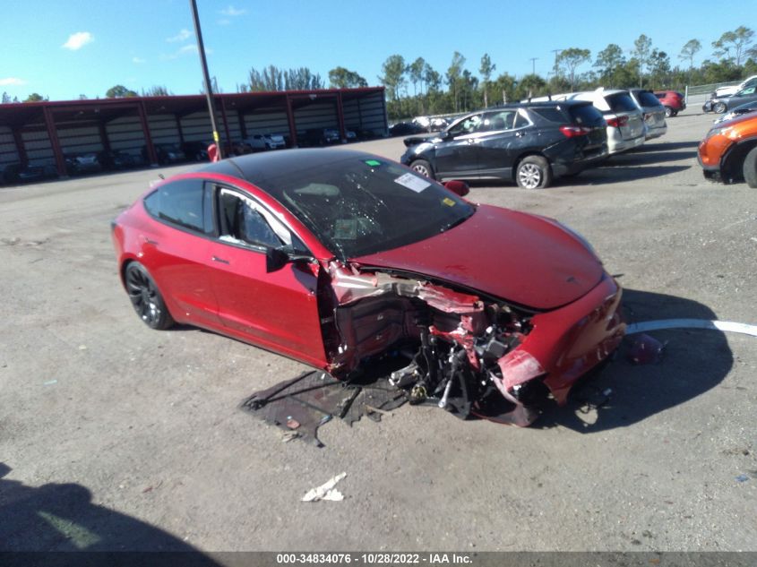 2022 TESLA MODEL 3 PERFORMANCE VIN: 5YJ3E1EC7NF268026