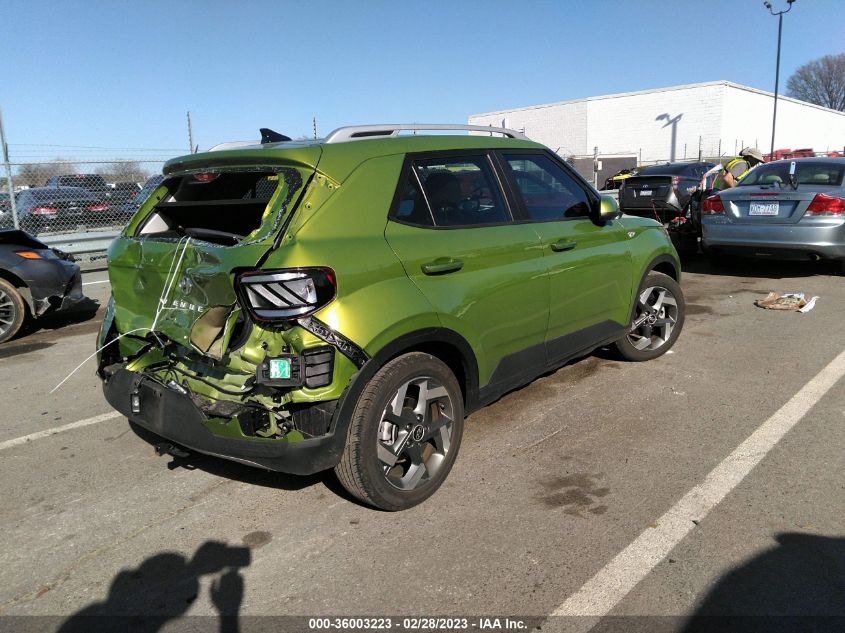 2022 HYUNDAI VENUE SEL VIN: KMHRC8A32NU180048