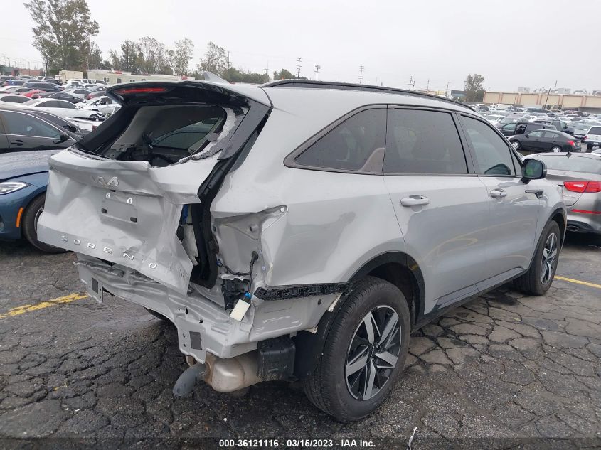 2022 KIA SORENTO EX VIN: 5XYRH4LF7NG138322