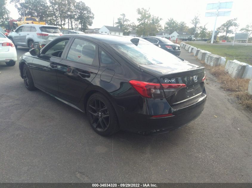 2022 HONDA CIVIC SEDAN SPORT VIN: 2HGFE2F5XNH550269
